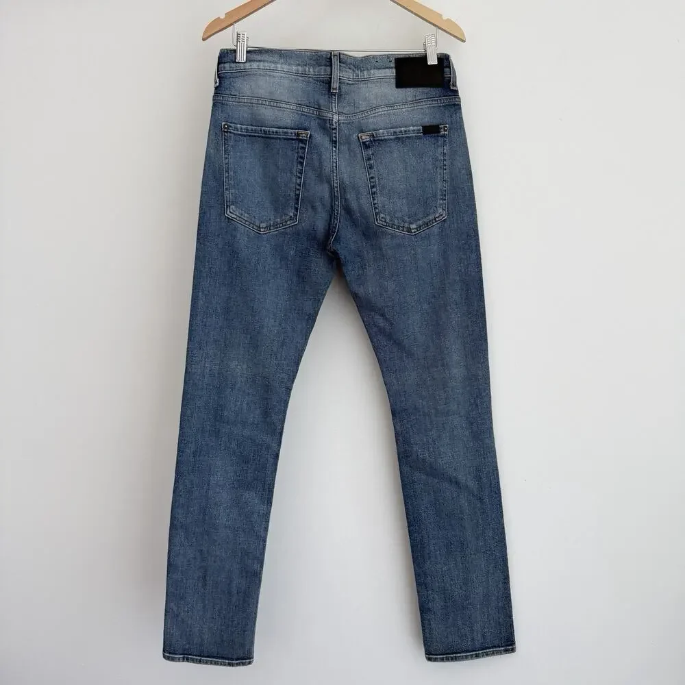 7 For All Mankind Jeans Mens 32x32 Blue Paxtyn Performance Slim Fit Distressed